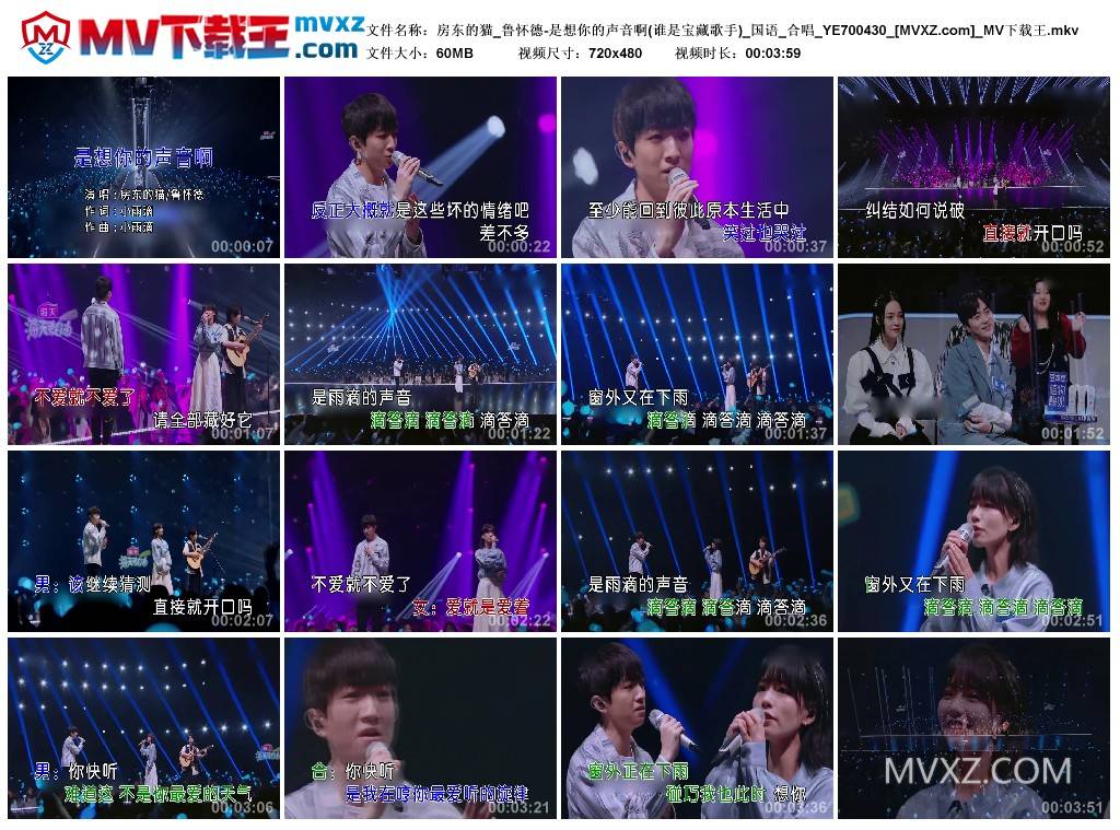 房东的猫_鲁怀德-是想你的声音啊(谁是宝藏歌手)_国语_合唱_YE700430